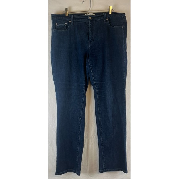 Levi's Women's 505 Mid Rise Straight Leg Jeans Size 14M W32 L32 Dark Wash - Picture 1 of 14